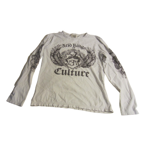 Juicy Couture Other - Juicy Couture Graphic Wing Skull Design Men's Long Sleeve Cream Tops Size M
